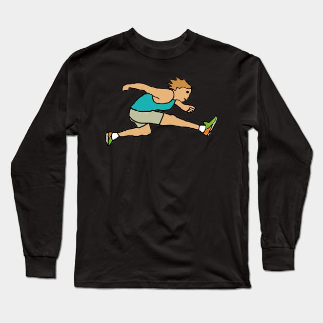 Hurdling Long Sleeve T-Shirt by Mark Ewbie